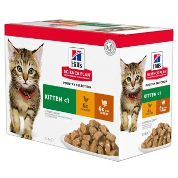 Hill's Science Plan Kitten Multipack Mit Huhn & Truthahn 12x85 G 3 Hill's Science Plan Kitten Multipack Mit Huhn & Truthahn 12x85 G