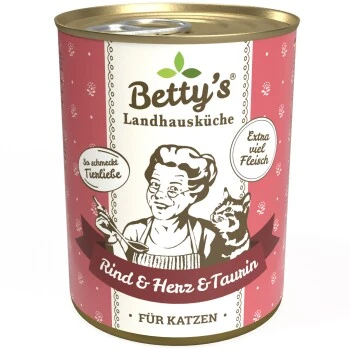 Betty's Landhausküche Rind & Herz 6 X 400g Für Katze 3 Betty's Landhausküche Rind & Herz 6 X 400g Für Katze