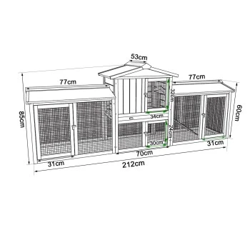 Lionto Kleintierstall, 212x52x85cm 4 Lionto Kleintierstall, 212x52x85cm – Bild 2