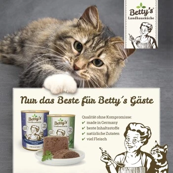 Betty's Landhausküche Mit Ente & Taurin 6 X 200g Für Katze 5 Betty's Landhausküche Mit Ente & Taurin 6 X 200g Für Katze – Bild 3