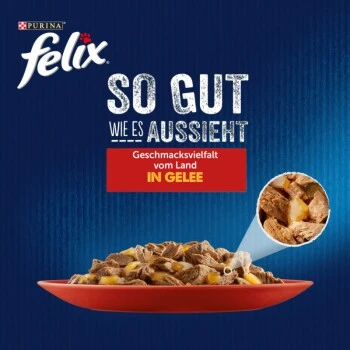 Felix Katzennassfutter In Gelee Sorten-Mix Geschmacksvielfalt Vom Land 5 Felix Katzennassfutter In Gelee Sorten-Mix Geschmacksvielfalt Vom Land – Bild 3