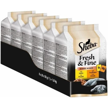 Sheba Multipack Fresh & Fine In Sauce 6x6x50g Huhn & Truthahn 3 Sheba Multipack Fresh & Fine In Sauce 6x6x50g Huhn & Truthahn