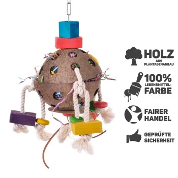 HappyBird Papageienspielzeug Coconut-Fun 7 HappyBird Papageienspielzeug Coconut-Fun – Bild 5