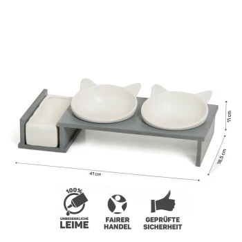 Canadian Cat Company Futterbar Cat Diner Grau/ Weiß 10 Canadian Cat Company Futterbar Cat Diner Grau/ Weiß – Bild 8