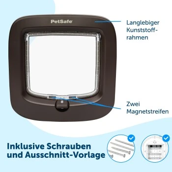 PetSafe Katzenklappe Mit Manueller Verriegelung, Braun 7 PetSafe Katzenklappe Mit Manueller Verriegelung, Braun â Bild 5