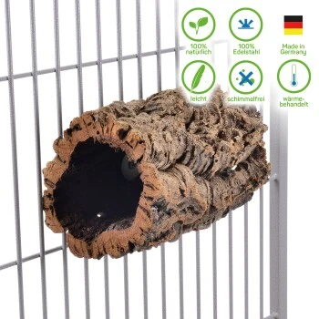 HappyBird Natur Kork Höhle & Tunnel S 4 HappyBird Natur Kork Höhle & Tunnel S – Bild 2