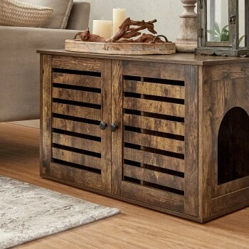 FEANDREA Katzenklo Mit Tür Vintagebraun 10 FEANDREA Katzenklo Mit Tür Vintagebraun – Bild 8